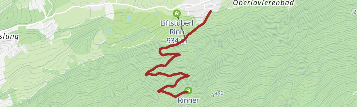 Route map: Rinner Alm MTB Route 518